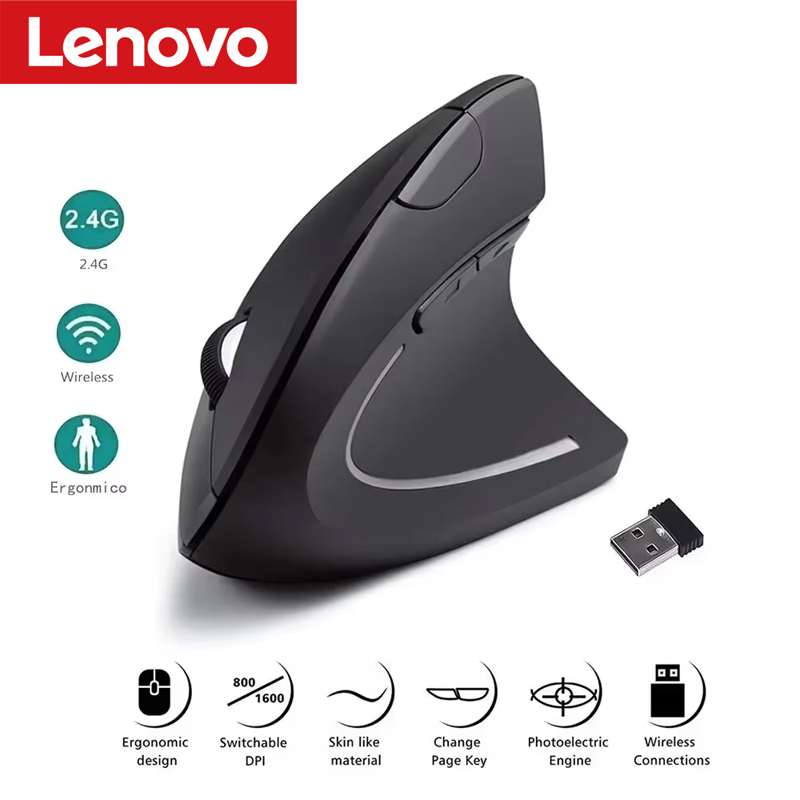 Ergonomic Mouse Vertical - Mouse verticale wireless Lenovo 2.4G Bluetooth,