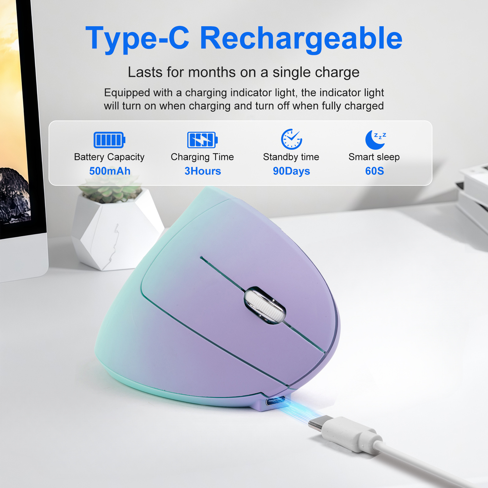 Mouse Wireless 2.4G Bluetooth  - Ergonomic Mouse Vertical recensione e prezzo