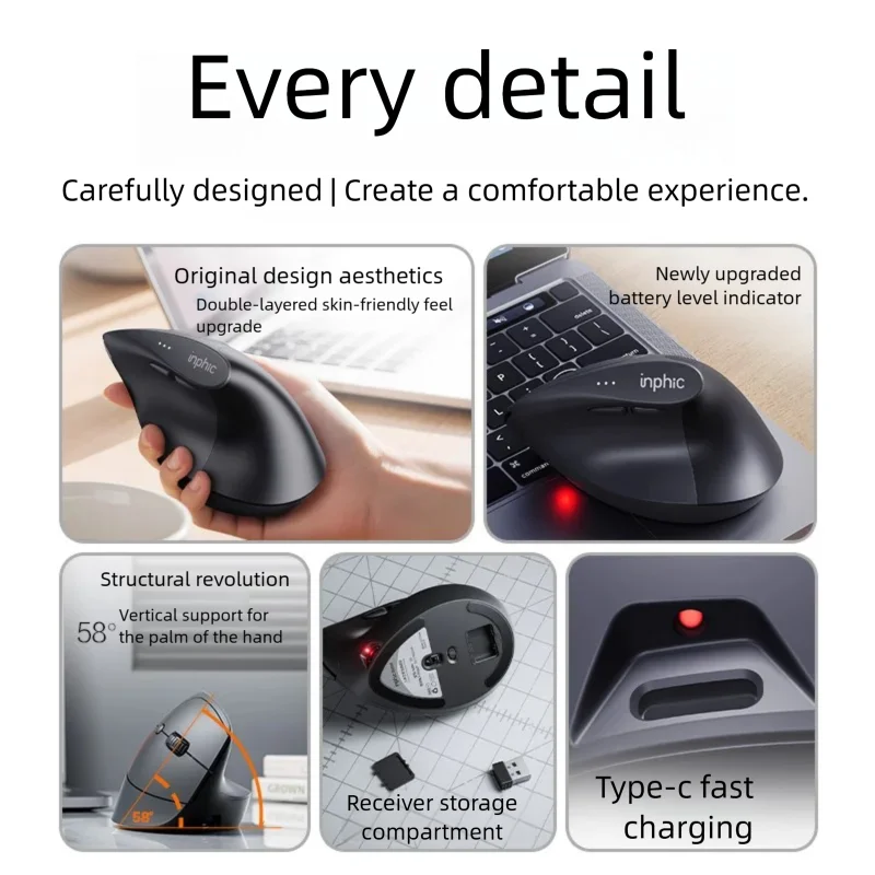 Mouse wireless verticale Inphi - Ergonomic Mouse Vertical recensione e prezzo