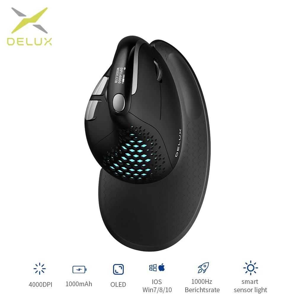 Delux M618XSD Seeker Mouse ver - Ergonomic Mouse Vertical recensione e prezzo